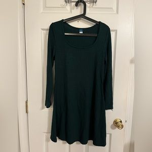 Green Flowy Sweater Dress
